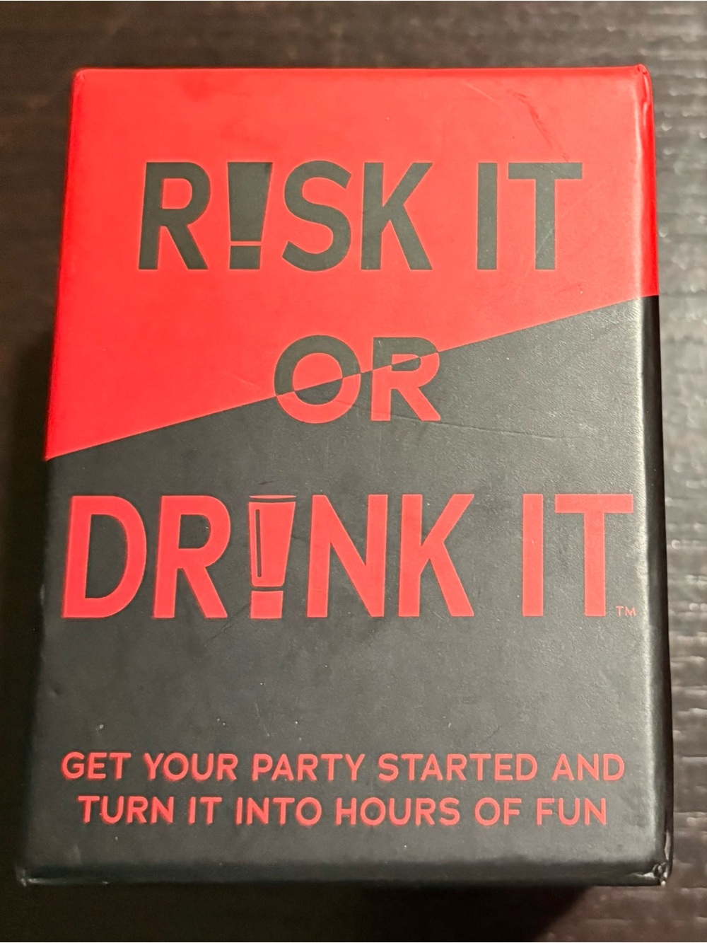 Risk It Or Drink It Party Card Game - Red and Black